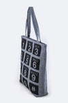 Grey Phone Keypad Designed Women's Tote Handbag | Blissfully Beautiful Boutique Blissfully Beautiful Boutique