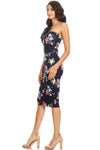 Lined, strapless, Floral Fit Dress Blissfully Beautiful Boutique