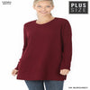 Women's Plus Brushed Thermal Waffle V Neck Sweater Blissfully Beautiful Boutique