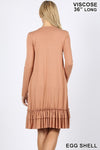 Women's Mock Neck Ruffle-Hem Long-Sleeve Pocket Dress | Blissfully Beautiful Boutique Blissfully Beautiful Boutique